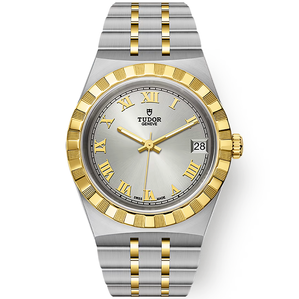 Royal 34mm Two-Tone Silver Roman Dial Automatic Bracelet Watch