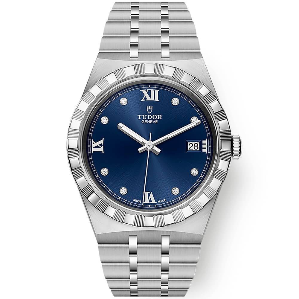 TUDOR Royal 38mm Blue Diamond Dial Automatic Bracelet Watch - Berry's Jewellers