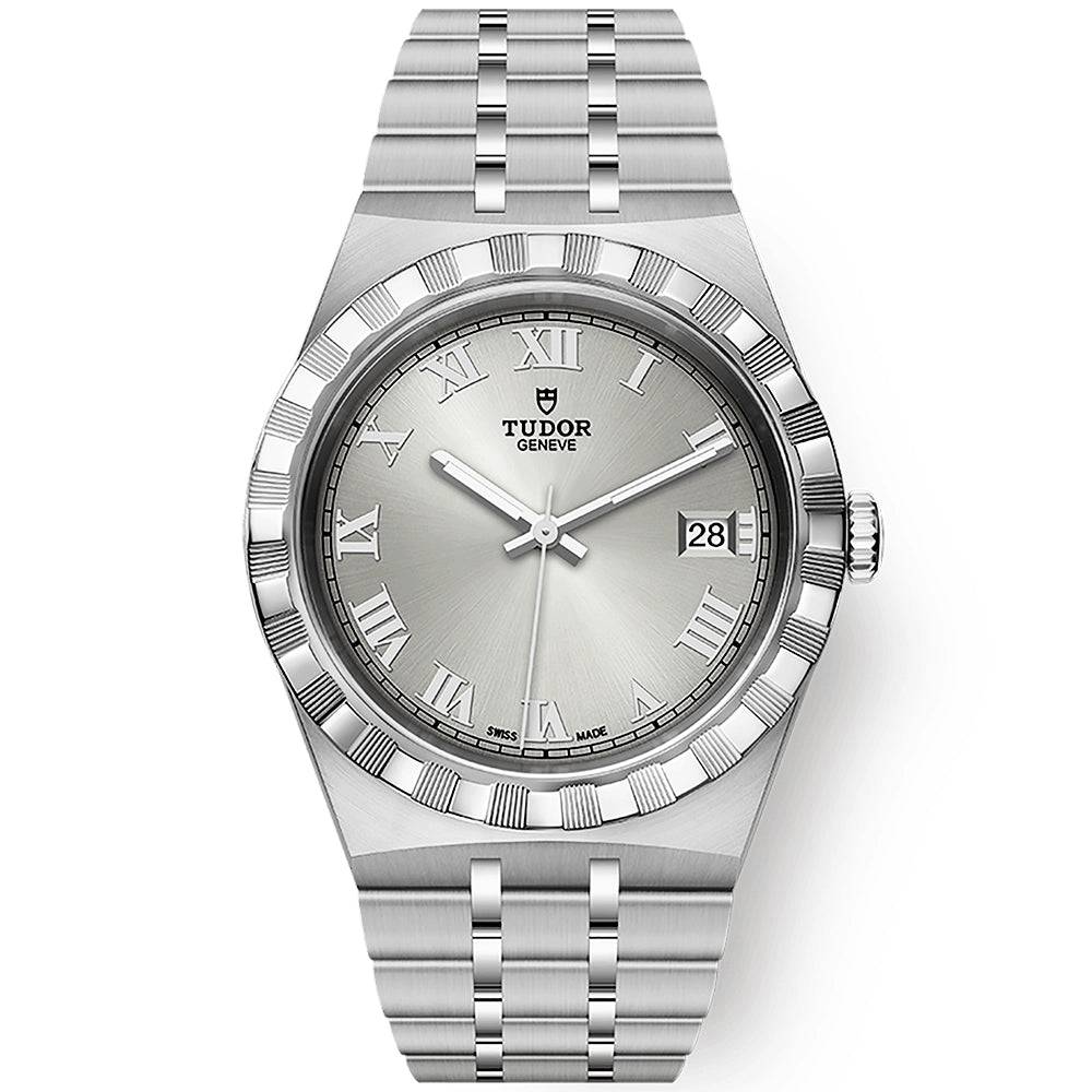 Royal 38mm Silver Roman Dial Automatic Bracelet Watch