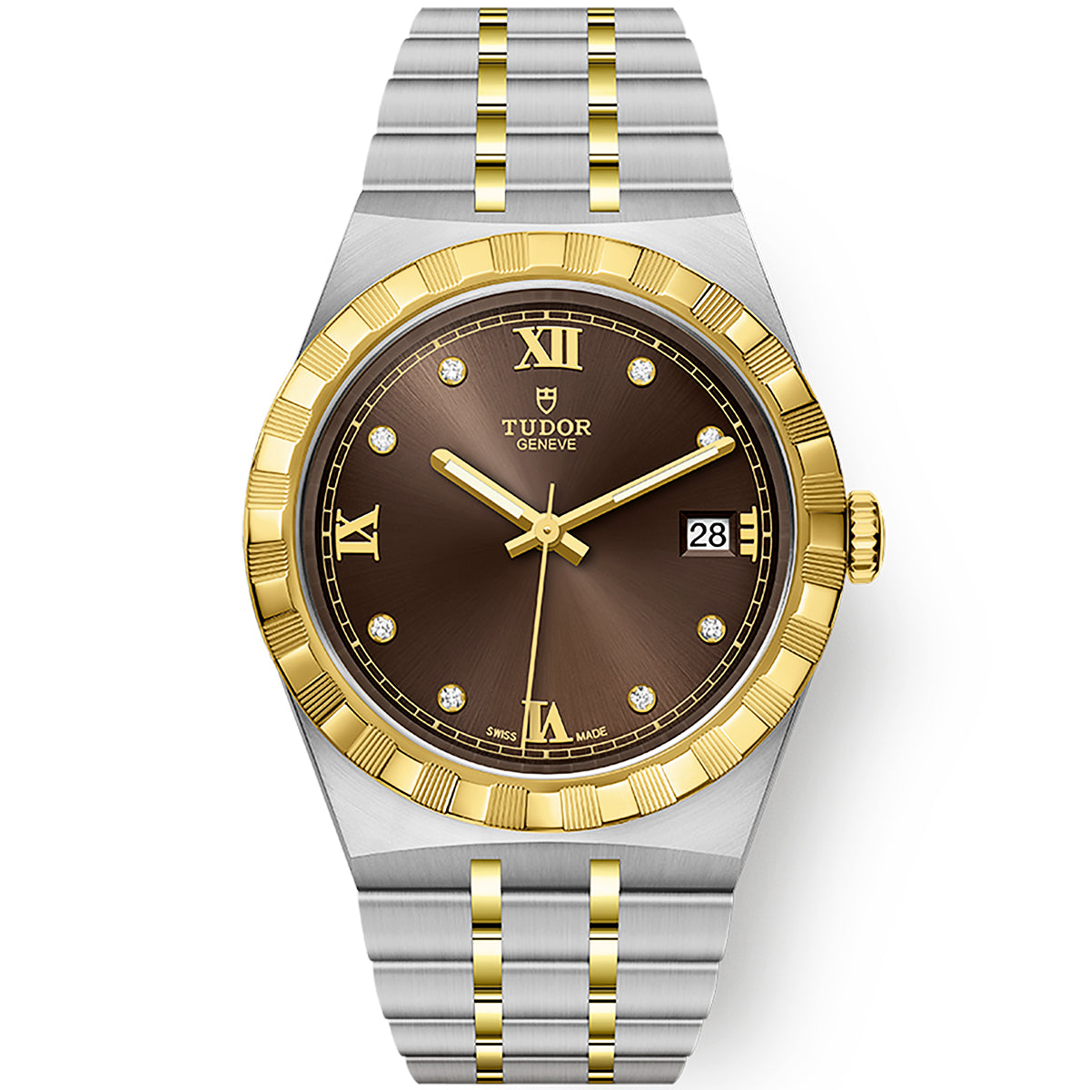 Royal 38mm Two-Tone Brown Diamond Dial Automatic Bracelet Watch