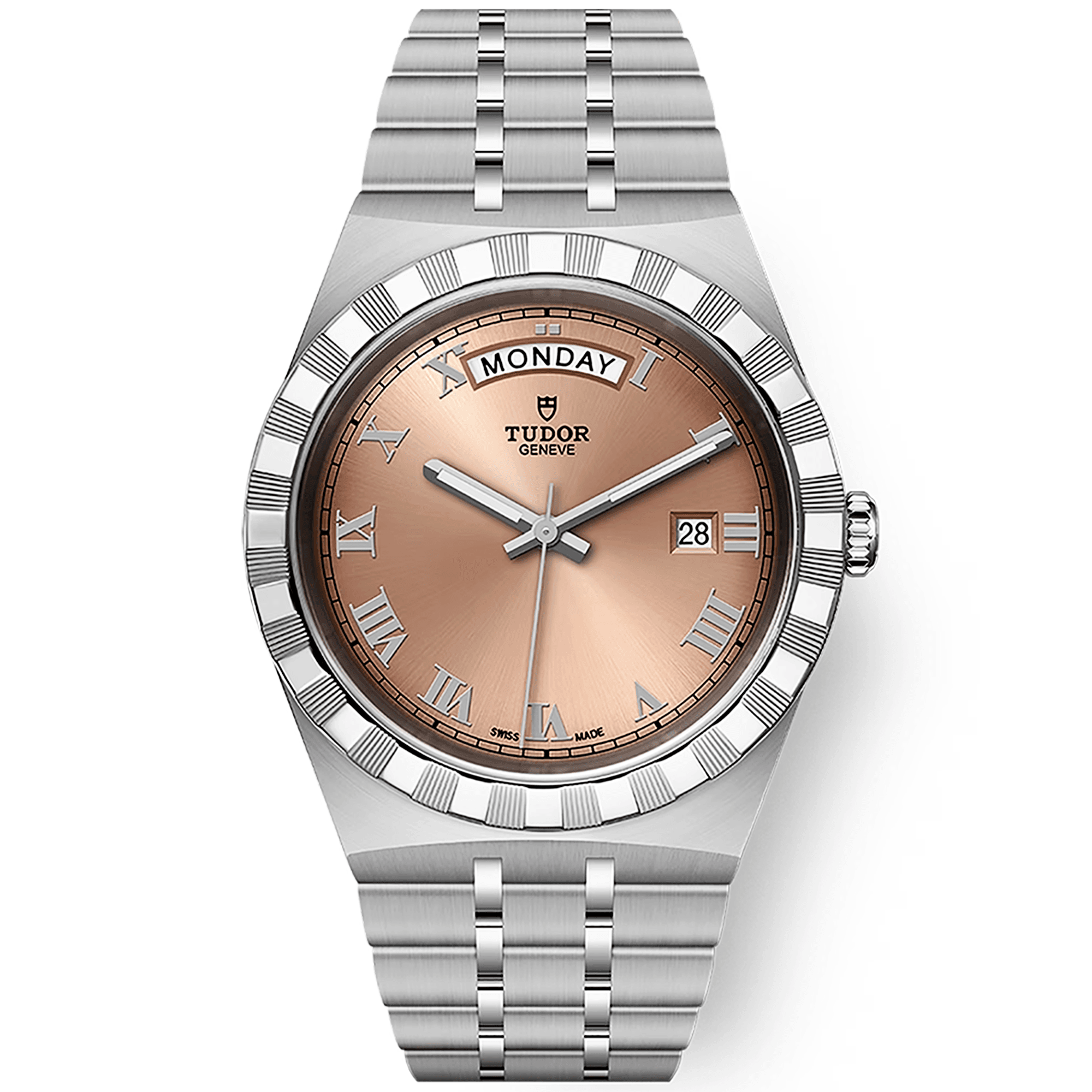 TUDOR Royal Day/Date 41mm Salmon Dial Men's Automatic Bracelet Watch - Berry's Jewellers