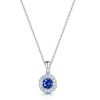 Berry's 18ct White Gold Round Tanzanite And Round Brilliant Cut Diamond Cluster Pendant - Berry's Jewellers