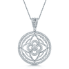 18ct White Gold Diamond Openwork Circular Pendant