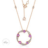 Berry's OPEIA Collection 18ct Rose Gold Pink Sapphire And Diamond Large Circle Pendant - Berry's Jewellers