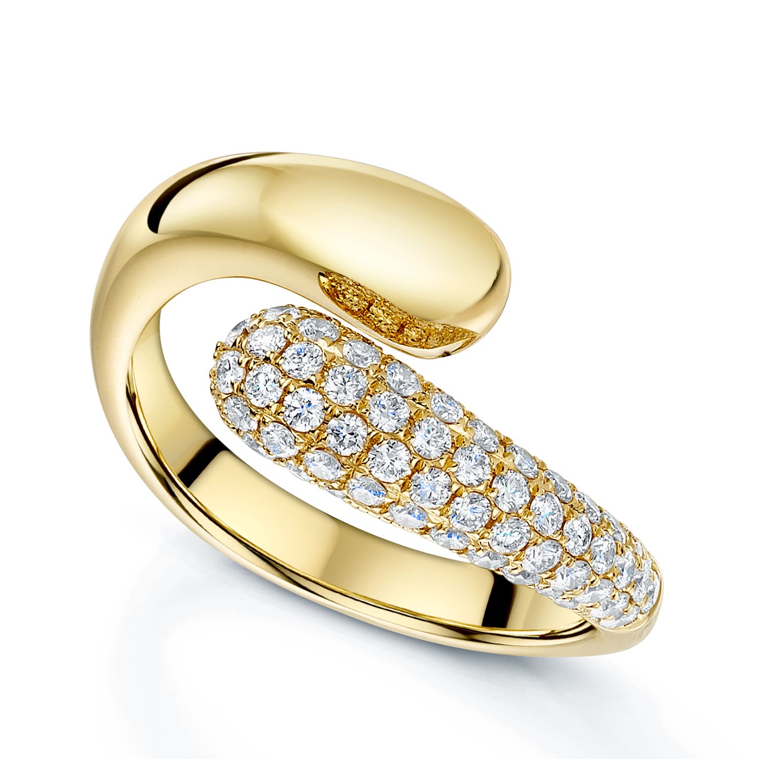 Berry's Ember Collection 18ct Yellow Gold Diamond Pave Set Open Ring - Berry's Jewellers