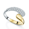 Ember Collection 18ct Yellow And White Gold Diamond Pave Set Twist Dress Ring