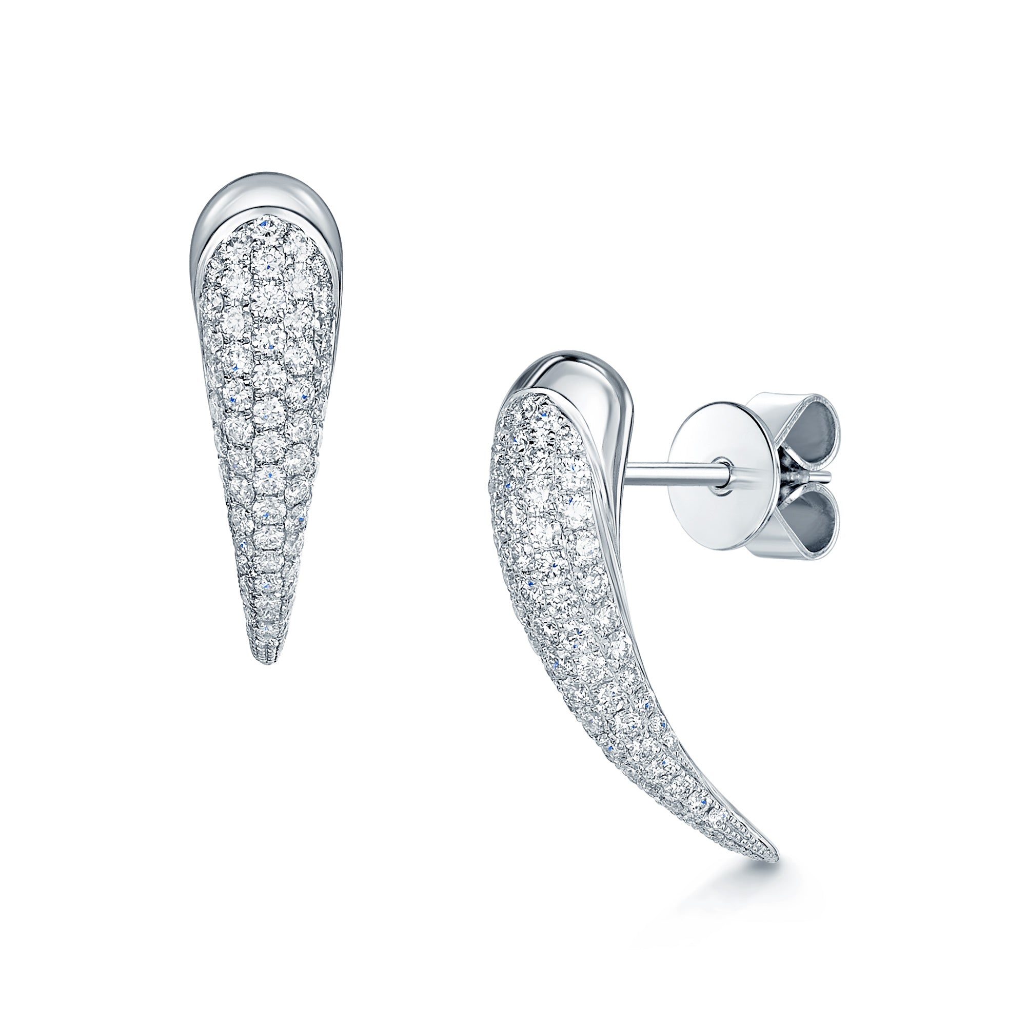 Ember Collection 18ct White Gold Diamond Pave Set Earrings