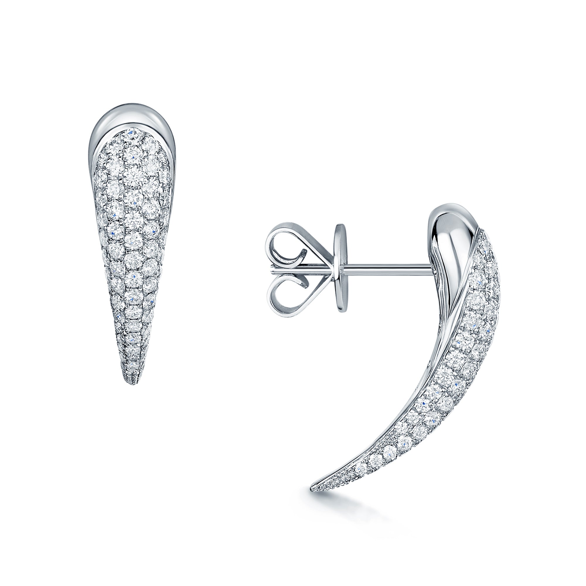 Ember Collection 18ct White Gold Diamond Pave Set Earrings