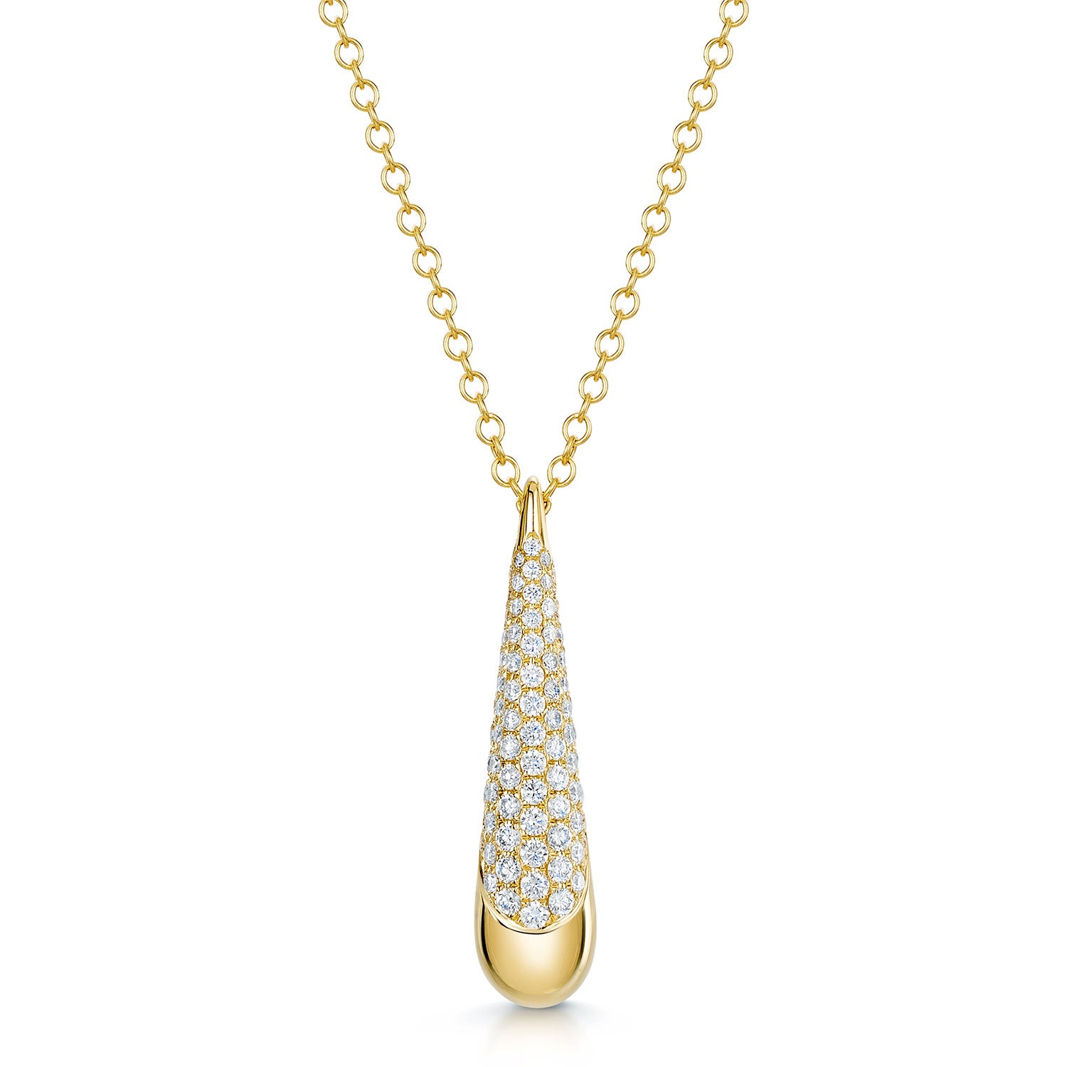 Berry's Ember Collection 18ct Yellow Gold Diamond Pave Set Drop Pendant - Berry's Jewellers