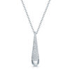 Ember Collection 18ct White Gold Diamond Pave Set Drop Pendant