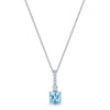 18ct White Gold Aquamarine & Diamond Pendant