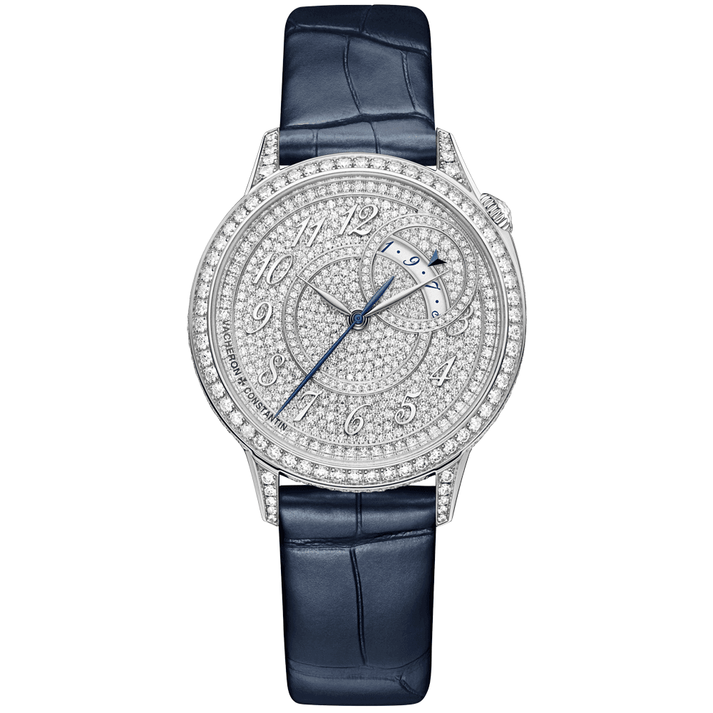 Egerie 18ct White Gold Automatic Diamond Set Strap Watch