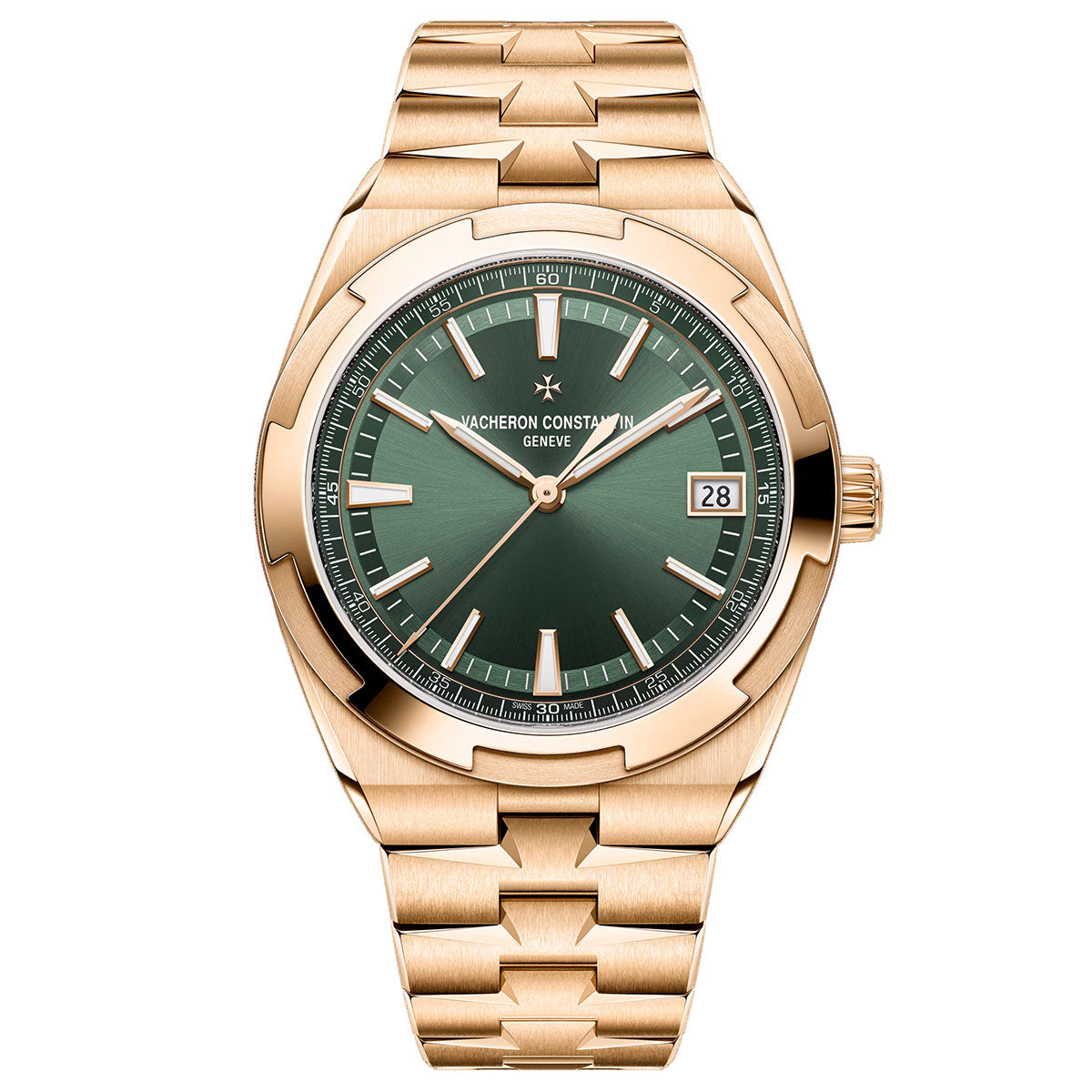 Vacheron Constantin Overseas 18ct Pink Gold Green Dial Automatic Men's Watch - Berry's Jewellers