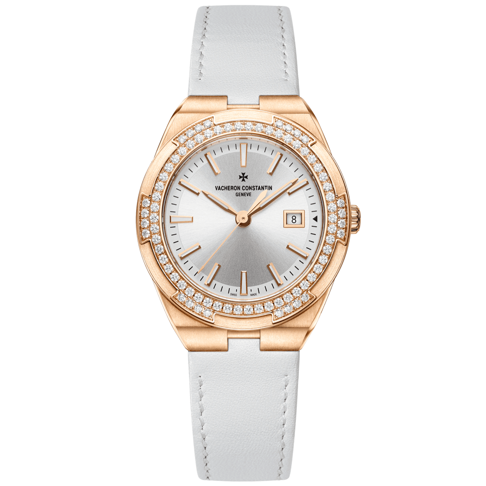 Vacheron Constantin Overseas 33mm Quartz 18ct Pink Gold Strap Watch - Berry's Jewellers