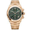 Overseas Chronograph 18ct Pink Gold Green Dial Automatic Bracelet Watch