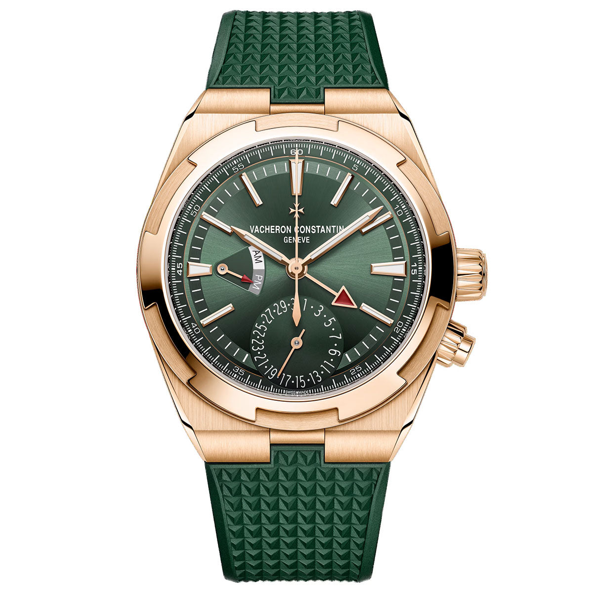 Vacheron Constantin Overseas Dual Time 18ct Pink Gold Green Dial Automatic Watch - Berry's Jewellers