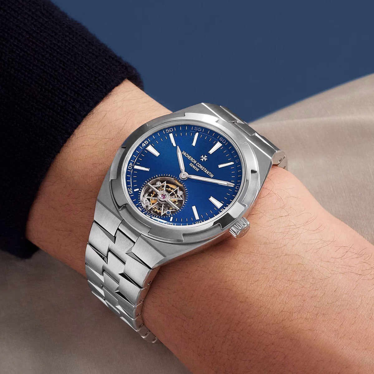 Vacheron Constantin Overseas Tourbillon 42.5mm Blue Dial Automatic Men's Watch - Berry's Jewellers