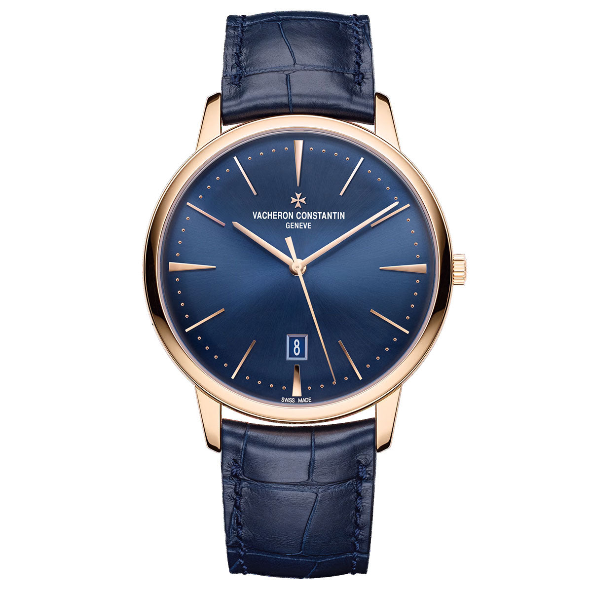 Vacheron Constantin Patrimony 40mm 18ct Pink Gold Blue Dial Watch - Berry's Jewellers