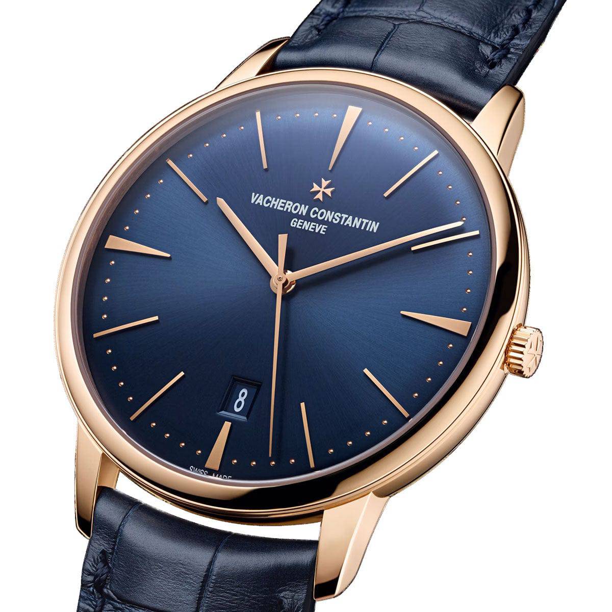 Vacheron Constantin Patrimony 40mm 18ct Pink Gold Blue Dial Watch - Berry's Jewellers