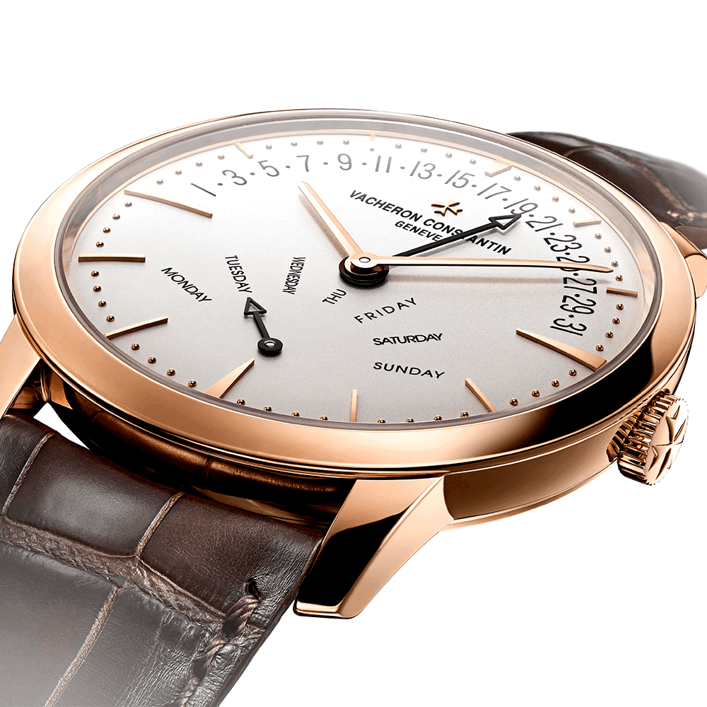 Vacheron Constantin Patrimony Retrograde Day-Date 43mm 18ct Pink Gold Automatic Watch - Berry's Jewellers