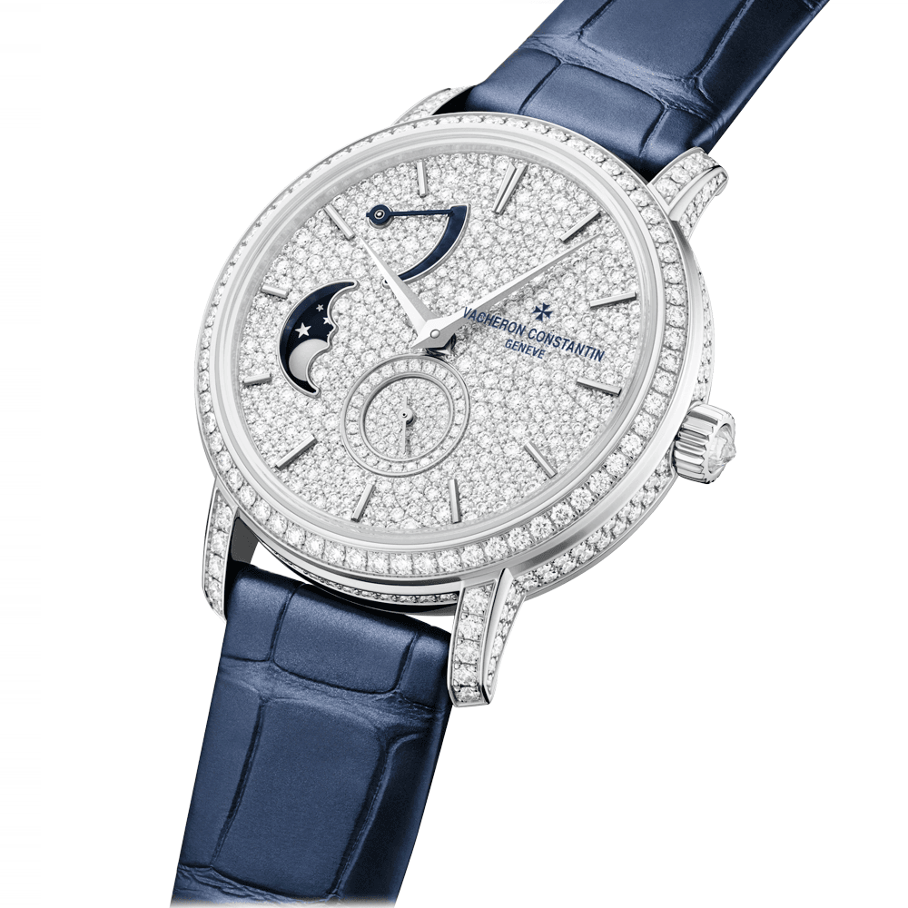 Vacheron Constantin Traditionnelle Moon Phase 18ct White Gold Strap Watch - Berry's Jewellers