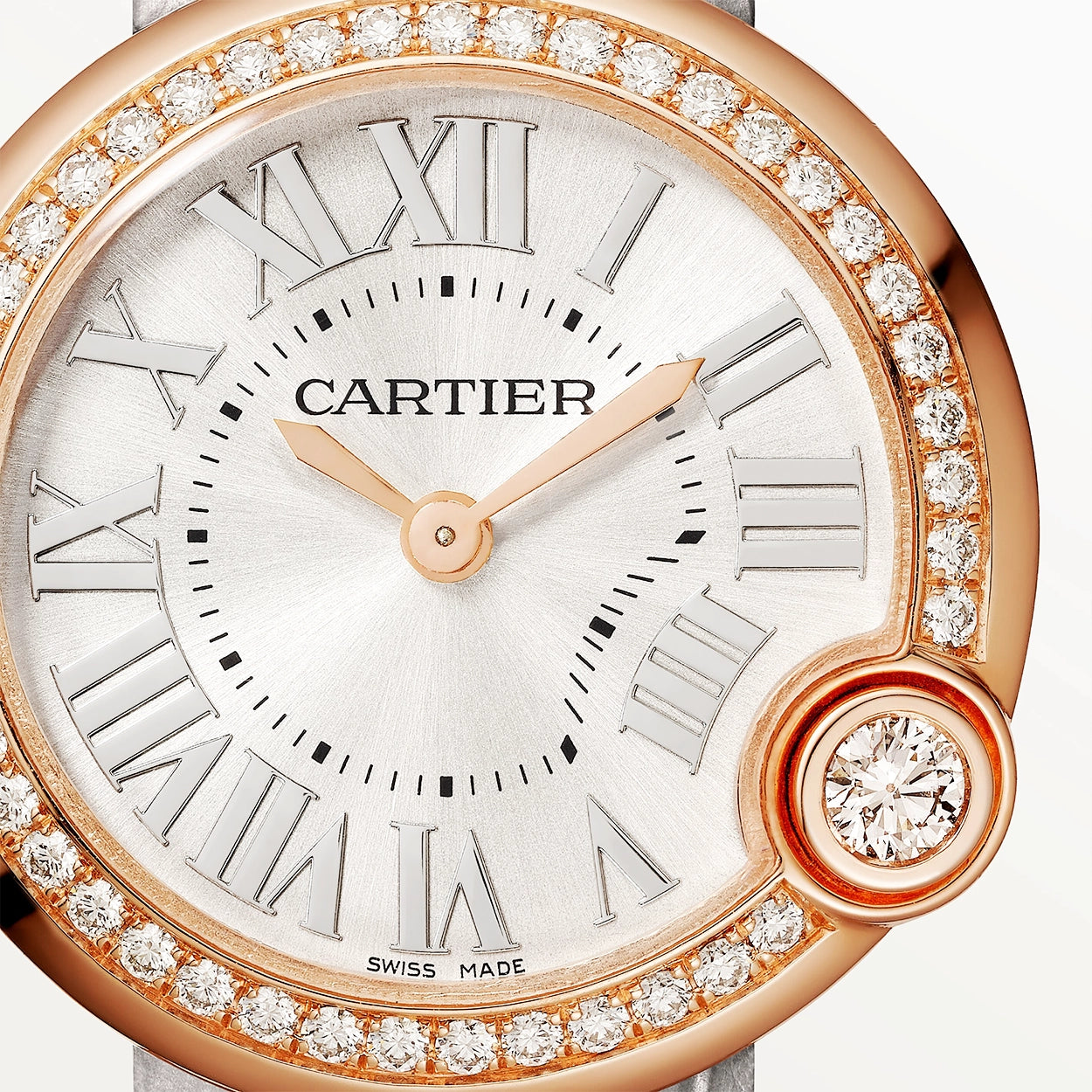 Cartier Ballon Blanc de Cartier 18ct Rose Gold 30mm Diamond Bezel Watch - Berry's Jewellers