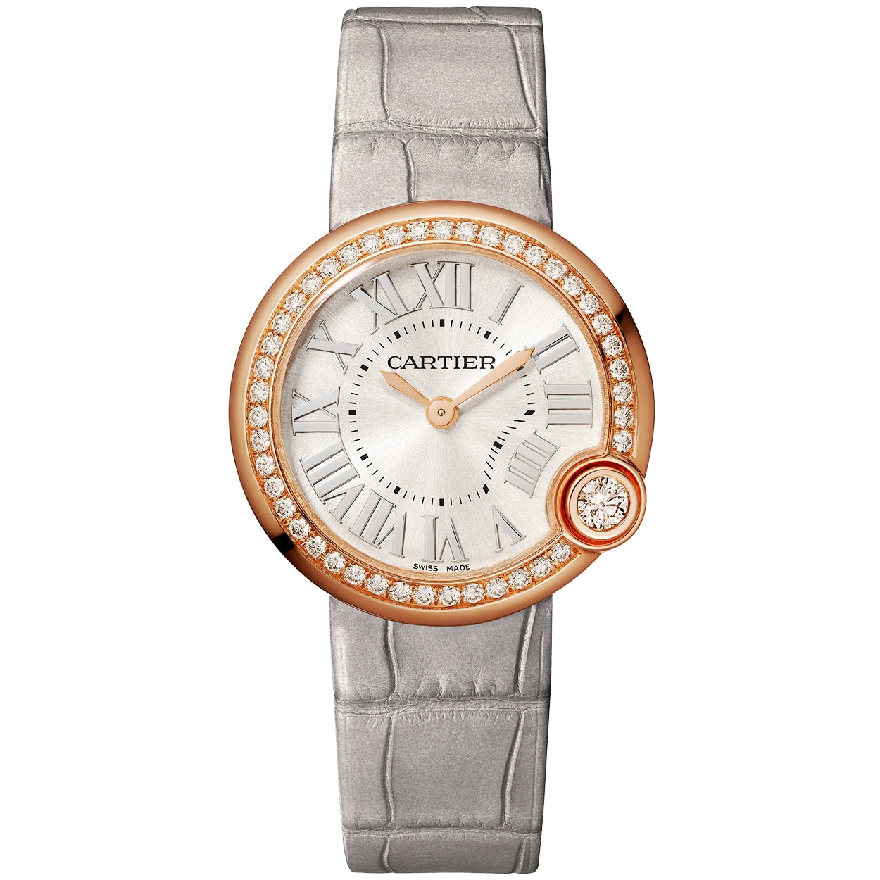 Cartier Ballon Blanc de Cartier 18ct Rose Gold 30mm Diamond Bezel Watch - Berry's Jewellers