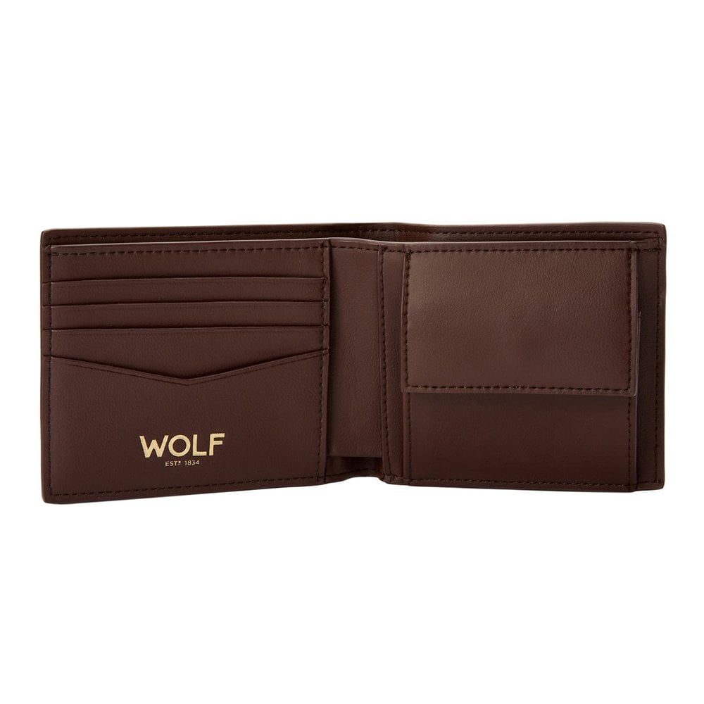 WOLF 1834 Signature Billfold And Coin Brown Recycled Wallet - Berry's Jewellers