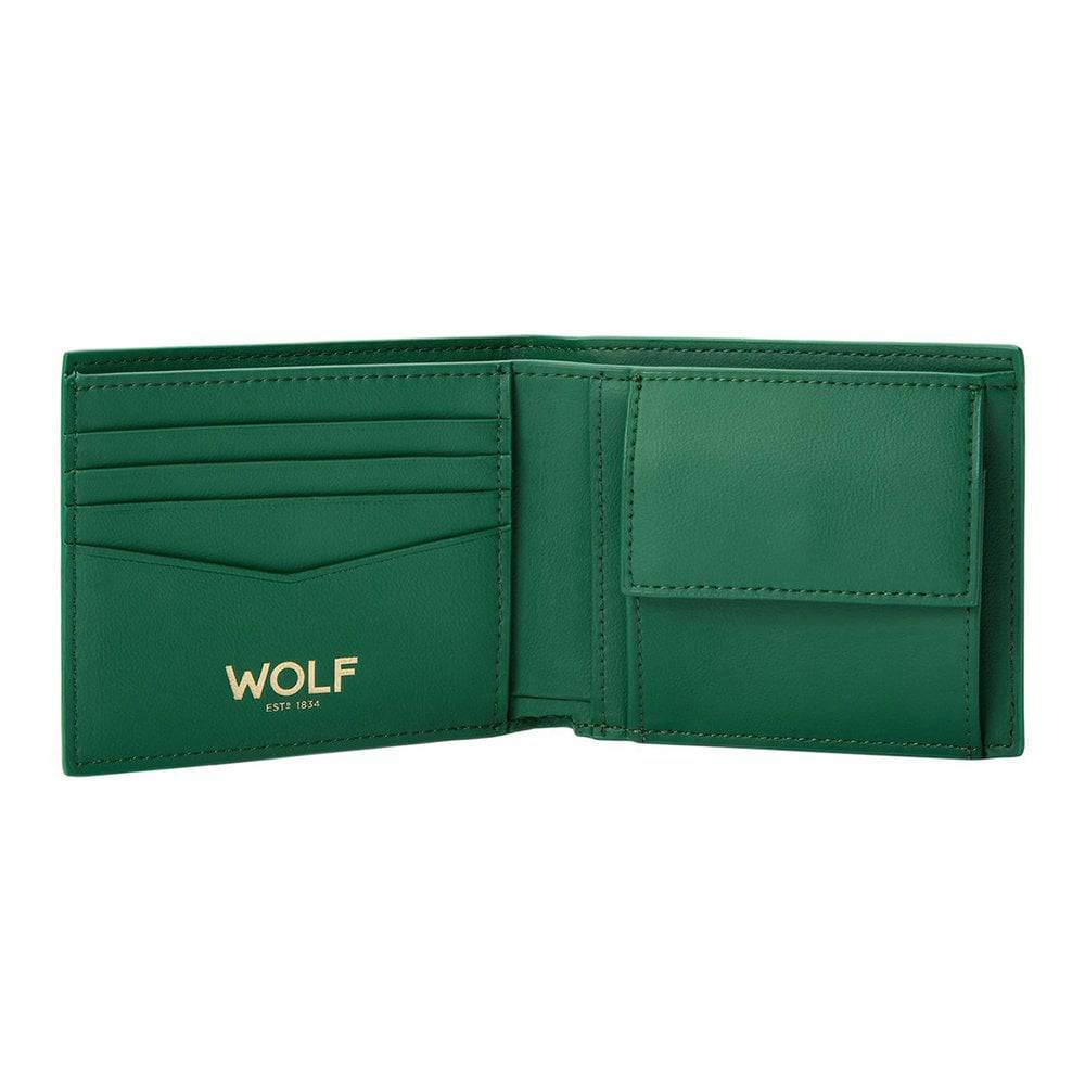 WOLF 1834 Signature Billfold And Coin Green Recycled Wallet - Berry's Jewellers