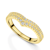 18ct Yellow Gold V Shaped Double Row Diamond Set Wedding Ring