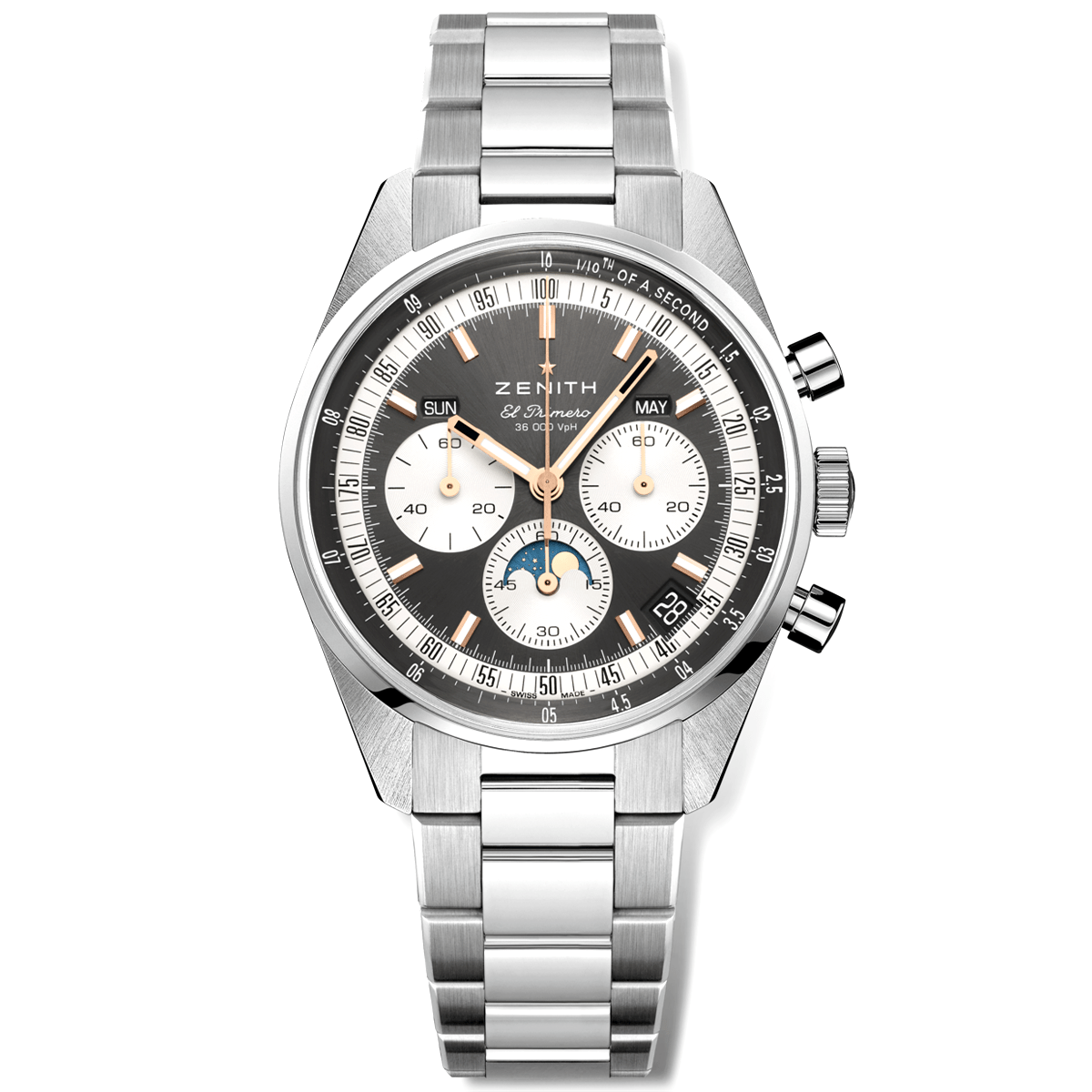 CHRONOMASTER Original Triple Calendar 38mm Grey Dial Bracelet Watch