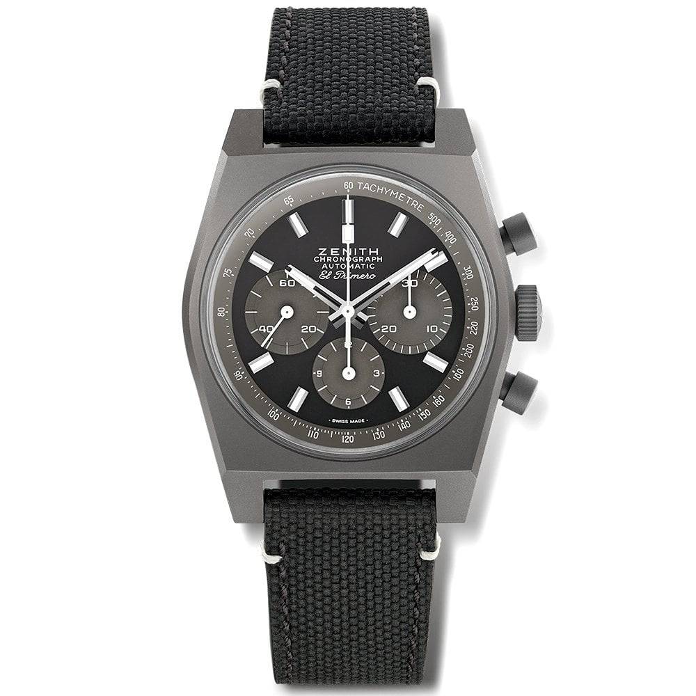 Zenith CHRONOMASTER Revival Shadow 37mm Black Titanium Automatic Watch - Berry's Jewellers