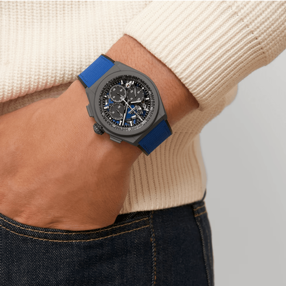 DEFY 21 Ultrablue 44mm Grey Titanium Skeleton Dial Men's Watch