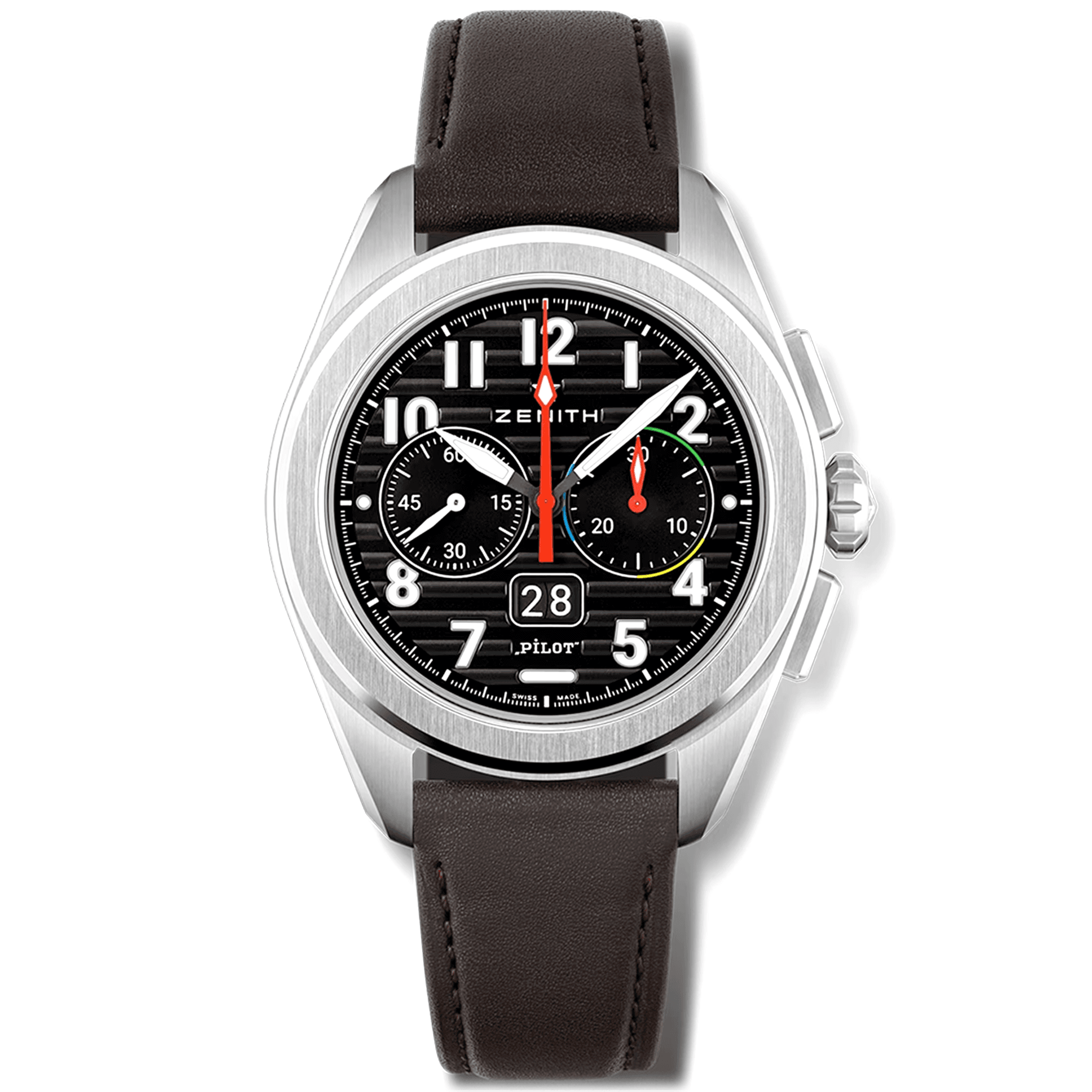 Zenith PILOT Big Date 42mm Black Dial Men's Flyback Chronograph Watch - Berry's Jewellers