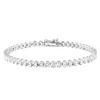 18ct White Gold Rub Over Set Diamond Tennis Bracelet