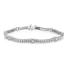 18ct White Gold Two-Row Diamond Set Tennis Bracelet