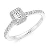 Berry's Platinum Emerald Cut Diamond & Surround Engagement Ring - Berry's Jewellers