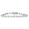 18ct White Gold Rub Over Diamond Set Bracelet