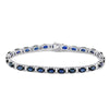 18ct White Gold Oval Cut Sapphire & Diamond Set Bracelet