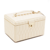 Caroline Ivory Leather Medium Jewellery Case