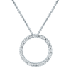 18ct White Gold Open Circle Diamond Set Pendant