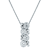 18ct White Gold Diamond Multi Cluster Art Deco Style Pendant