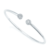 Berry's 18ct White Gold Round Brilliant Cut Diamond Cluster Torque Bangle - Berry's Jewellers