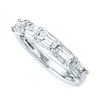 Platinum Emerald Cut Five-Stone Diamond Set Half Eternity Ring