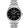 Le Locle 39mm Black Guilloche Dial Bracelet Watch