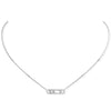 18ct White Gold Baby Move Three Diamond Set Necklace