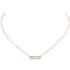 Messika Paris 18ct Pink Gold Baby Move Three Diamond And Pave Set Diamond Necklace - Berry's Jewellers