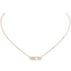 Messika Paris 18ct Pink Gold Baby Move Three Diamond Set Necklace - Berry's Jewellers