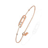 18ct Pink Gold Baby Move Three Diamond Set Bracelet