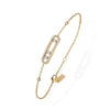 18ct Yellow Gold Baby Move Three Diamond Set Bracelet